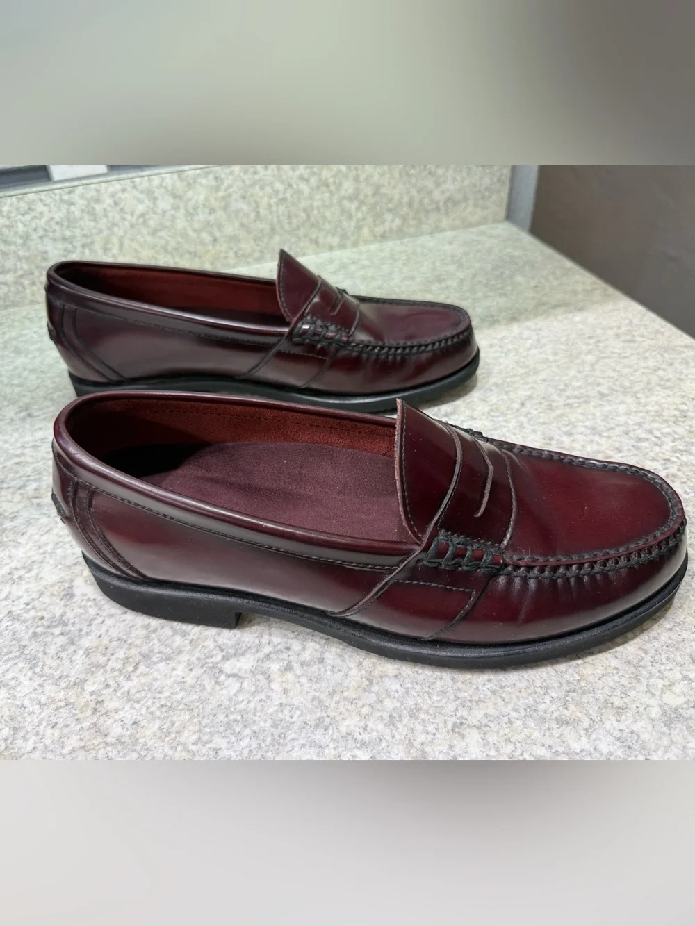 Rockport Men's Dark Burgundy Leather Penny Loafers